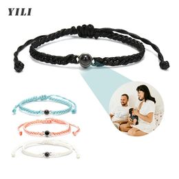 Custom Bracelets with Picture inside Customized Projection Bracelets with Pos Bracelet Personalized Po Memorial Gifts 231220