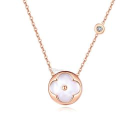 designer necklace jewellery four leaf clover necklaces diamond Clavicle chain Titanium steel Gold-Plated Never Fade Not Cause Alle336g