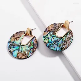 Dangle Earrings ZWPON 2023 Disc Shape Matte Statement For Women Fashion Geometric Jewellery Round Shell Wholesale