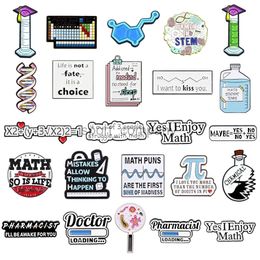 Science Brooch Chemistry Periodic Table Test Tube DNA Microscope Math Formula Physics Doctor Metal Badge Punk Lapel Pins Jewellery