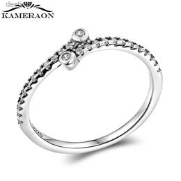 Solitaire Ring 925 Sterling Silver Rings 100% Stagger Designer Jewellery with Zircon Stone for Woman Vintage Jewellery Fine Ring 2021 Trend NewL231220