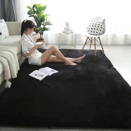 Carpets Nordic Furry Rug Bedroom Carpet Living Room Modern Decoration Hairy Large Size Black Gray Pink Beige Non Slip Mat 231219