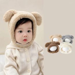 Hats Baby Cap Winter Cute Instagram Super Bear Children'S Plush Ear Protection Trapper Fashion Funny Pullover Hat