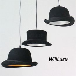 Handmade wool felt hat pendant lamp fabric aluminum cap suspension light restaurant el dinning hall room couture store hanging 2549