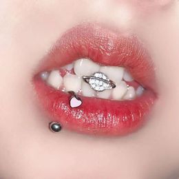 Diamond Planet Super Flashing Titanium Piercing Jewellery Spicy Girl Stainless Steel Ring Tongue Nail