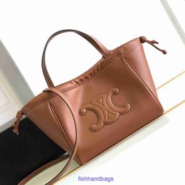 Top original wholesale tote bags online shop Arc de Triomphe Genuine Leather Drawstring Mouth Tote Bag Large Capacity Commuter With real logo