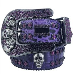 Rhinestone belt Designer Belts BB Belts For Men Women Classic BB High Quality Waistband Skull Buckle Womens Cintura Ceintures 2202208K