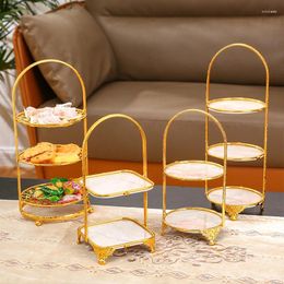 Plates 2/3 Floors Decorative Tray Gold And Silver Fruit Dessert Stand Display Stands Kitchen Storage Tableware Dining Bar Home