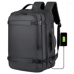 Backpack 40L Expandable USB Charging Travel Men Large Capacity Business Water Resistant Durable 17-inch Computer