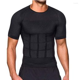 Men's T Shirts Short Sleeve Tummy Fitting Clothes Belly Contraction Body Shaper