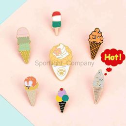 Ice Cream Enamel Pin Women Cartoon Brooches Colourful Popsicle Metal Badge Bag Clothes Lapel Pins Fashion Jewellery for Girls