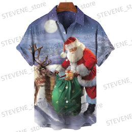 Men's Casual Shirts Men'S Shirts 2024 Christmas Shirt Short Sleeved Casual Fashion Shirt For Men Summer Hawaiian Shirt Party Men'S Clothing Tops T231220