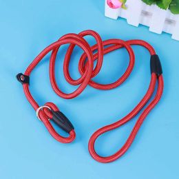 Dog Collars Nylon Training Leash Heavy Duty Durable Walking For Large Medium Dogs Size ( Red )