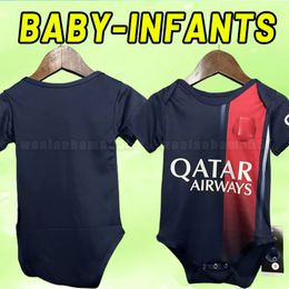 BABY MBAPPE HAKIMI soccer jerseys 23 24 Maillots de football 2023 2024 MARQUINHOS VERRATTI kids kit shirt uniform Fabian Sanches INFANTS HOME AWAY THIRD