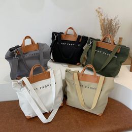 Casual Zipper Handbag Tote Bag For Women Hot Sale Large Capacity Solid Color Canvas Shoulder Bags FMT-4128