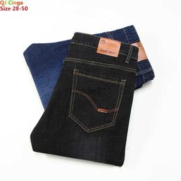 Men's Jeans Plus Size 28-50 Jeans Men's Blue and Black Can Choose Small Stretch Denim Pants Business Casual Trousers L231220