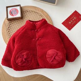 Jackets Snow Jacket For Girls Winter Thicken Warm Children Clothing Red Colour Chinese Style Year Toddler Outerwear Coats Arrival