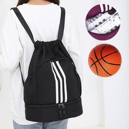 Gym Backpack For Women Men Travel Drawstring Basketball Soccer Ball Shoes Packing Training Exercise Weekend Bolsas Sports Bags 231220