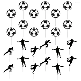 Festive Supplies Soccer Cupcake Cake Football Toppers Decoration Partydecor Stick Picks Payers Blacktheme Shape Decorations Birthday