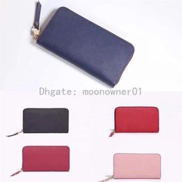 Top quality original leather designer wallet for women fashion leather long purse money bag zipper pouch coin pocket note designer274c