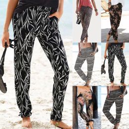 Women's Pants Women High Waist Printing Easy Trousers Long Casual Work Pant Suits For Sweatpants