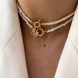 A-Z Letter Pearl Necklace For Women Natural Baroque Freshwater Pearls Initials Pendant Necklaces Choker Aesthetic Jewellery Gift253h