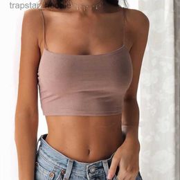 Women's Tanks Camis Sexy Tank Top Black Halter Crop Tops Women Summer Camis Backless Camisole Fashion Casual Tube Top Fe Sleless Cropped Vest L231220