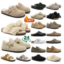 Sandal designer slippers men women sandals fur slides Suede Snake Leather slipper clogs Buckle Strap