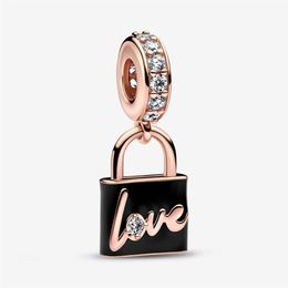 Charms 925 Sterling Silver Love Padlock Dangle Charms Fit Original European Charm Bracelet Fashion Women Wedding Engagement Jewelr232S