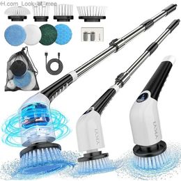 Cleaning Brushes Electric Spin Scrubber Cordless Cleaning Brush Brush with 8 Replaceable Brush Heads Power Scrubber 3 Adjustable Speeds Q231220