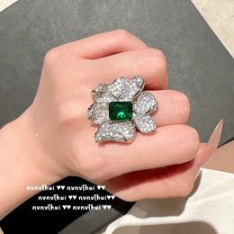 Cluster Rings Romantic Women Flower Luxury S925 Silver CZ Wedding Engagement Bands Finger Accessories Fancy Girl Gift Statement Jewelry