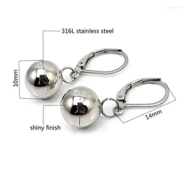 Hoop Earrings Ladies Fashion Stainless Steel Retro Customised Logo Round Bead Earring Wedding Party Elegant Jewellery Brincos Gifts