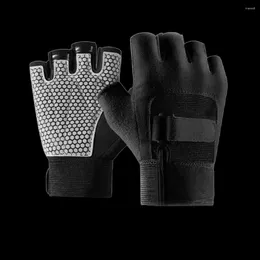 Cycling Gloves Hygroscopic And Sweat Releasing Thickened Absorption Silicone Anti Slip Half Finger Portable