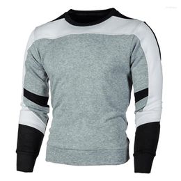 Men's Hoodies Casual Crewneck Sweatshirt Colour Block Autum Spring Pullover Sweatshirts