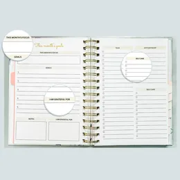 Ink Bleed-free Timetable Book A5 2024 Monthly Planner Ink-proof Hardcover Journal With For Students