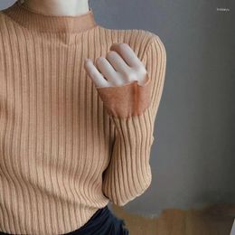 Women's Sweaters Autumn And Winter Sweater Mesh Splice Flare Sleeves Tops Pullover Casual Fashion Women Basic Jumper Knitwear 24420