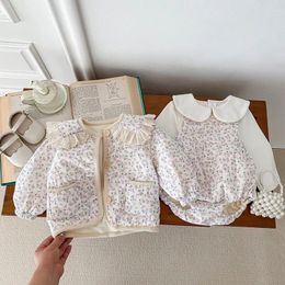 Clothing Sets Autumn Born Girls 3PCS Clothes Set Cotton Printed Long Sleeve Warm Baby Outfits Casual Round Neck Infant Girl Bodysuit