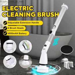 Cleaning Brushes 4000mAH Electric Brush Cordless Spin Scrubber Waterproof Cleaner Charging Clean Bathroom Kitchen Tools Set Q231219