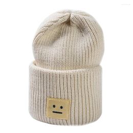 Berets Fashion Creative Striped Knit Outdoor Warm Hat Unisex Cuffed Plain Skull Ski (Beige)