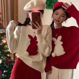 Women's Sweaters Christmas Cartoon Women Sweater 2023 Casual Loose Chic Pullover Jumpers Long Sleeve O-neck Sweet Ladies Knitwear Top