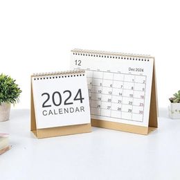 2024 Flip Standing Desk Calendar Mini Monthly Desktop Daily Schedule Planner Home Office Decorations 231220