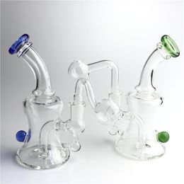 Glass oil burner bong with 6.5 Inch Red Blue Female Water Bongs Thick Pyrex Beaker Rigs 30mm Big Bowl Oil Burner Pipe for Smoking