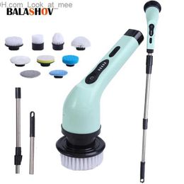 Cleaning Brushes 9-in-1 Electric Cleaning Brush Electric Spin Cleaning Scrubber Electric Cleaning Tools Parlour Kitchen Bathroom Cleaning Gadgets Q231220