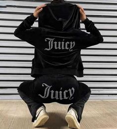 Women's Juicy Apple sportswear velvet sewing two-piece jogging suit sweatshirt Met hoodie pants wholesale FTRD 4GQU