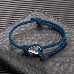 Charm Bracelets MKENDN Men Nautical Bracelet Adjustable Rope Bracelet With Stainless steel carabiner For Women Outdoor Survival JewelryL23121