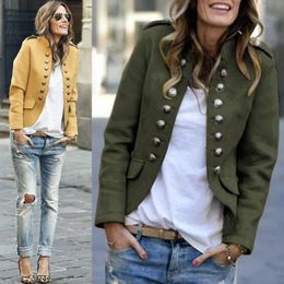 Blazer Women Jackets Long Sleeve Row Buckle Self-cultivation Small Suit Loose Yellow Red Coat Pattern Style Femme Mujer 231220