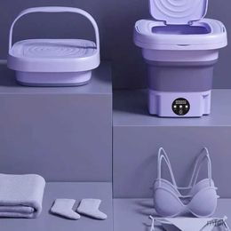 Mini Washing Machines 8L Portable Washing Mini Foldable Sock Underwear Panties Retractable Household Washing Machine With Spinning Dry washing machine