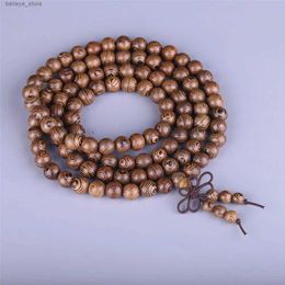 Charm Bracelets Wholesale 10 pcs Natural Chicken Wing Wood Wenge Wood 108 Beads Bracelet Hand Knotted Chinese Knot Women Men's Buddhist CraftsL23121