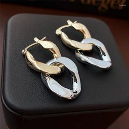 Hoop Earrings Chain Simplicity Metallic Women Party Gifts Trend Fashion Smooth Jewelry Exquisite Wedding Accessories Elegant QD024