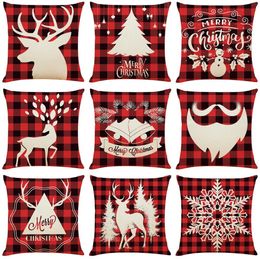45x45cm Christmas Pillow case Merry Xmas Decor for Home Ornaments Cushion Cover New Year 2022 Noel Kerst Gift LL
